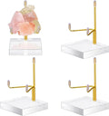Suzile 4 Pcs Adjustable Metal Arm Display Stand Easel with Acrylic Base Rock Display Easel Holder Acrylic Crystal Clear Plate Stand for Geodes Mineral Agate (Gold, 2 x 2 x 3 Inch)