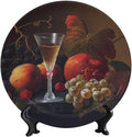 WineDecorative Plate Holder, 10 Inch, Fruits and Wine Round Display Plate, Home Wobble-Plate with Display Stand, for Kitchen Party Coffee Table Decor Art