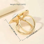 SYWDUDUCLT Scarf Ring for Women's Shawl, Silk Neckerchief, Tshirt, Gold/Sivler, S/M/L, 2 Pcs
