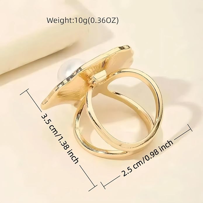 SYWDUDUCLT Scarf Ring for Women's Shawl, Silk Neckerchief, Tshirt, Gold/Sivler, S/M/L, 2 Pcs