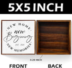 Home Sweet Home Sign 2026 Housewarming Gifts Housewarming Party Decorations Wooden Box Sign Plaque for Living Room Bathroom Bedroom Shelf Desk Decor