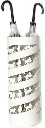 Mango Steam Round Cat Spiral Umbrella Stand 22" Tall, White