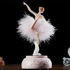 Briskfeel Enchanting Ballerina Music Box Ballerina Rotates with Mechanical Movement - Swan Lake Melody, Feathered Tutu Musical Box for Elegant Home Decor and Gift (Pink Ballet)