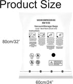 8 Large Vacuum Storage Seal Bags, Space Saver Bags with Travel Hand Pump, Compression Airtight Sealer Bags for Clothes, Bedding, Pillows, Comforters, Blankets