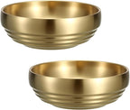 7.4" Gold Decorative Bowl - 2 Packs Key Bowls for Entryway Table Catchall Vintage Round Key Holder Bowl for Candy Fruit, Home Decor