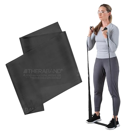 THERABAND Professional Resistance Band, Black Level 5 Special Heavy, 5 ft Exercise Band for Physical Therapy, Strength Training, Upper and Lower Body Workouts, Yoga and Pilates
