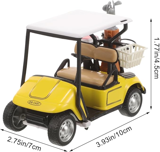 ibasenice Small Golf Cart Model - Realistic Tabletop Alloy Ornament & Collectible Figurine, Lightweight Mini 1:20 Scale Golf Cart Decorations for Home Office, Golfcart Cake Topper for Kids Party