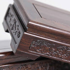 GOLDY&WENDY Solid Wood Display Stand Square Rosewood Hand-Carved Vase Lamp Buddha Statue Display Risers Home Decor Pedestal Base