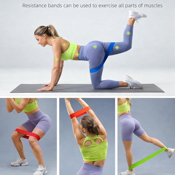 New Horrizon Resistance Bands Resistance Loop Exercise Bands for Working Out, Set of 5 with Carry Bag – Strength Training & Physical Therapy Bands for Men & Women – Home Gym & Yoga – Lifetime Support