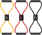Figure 8 Resistance Bands with Handles for Women Men, Exercise Bands for Back, 8 Shaped Resistance Bands for Arms, Shoulder, Leg Stretching, Physical Therapy, Yoga, Pilates, Home Gym Workout Equipment