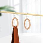 Magnetic Scarf Hanger Ring with Wood Grain Finish, 18cm Clothes Storage Organizer for Scarves, Ties, Belts – Multifunctional Closet Accessory for Women’s Wardrobe