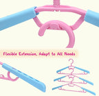 6-Pack Heavy Duty Plastic Extra-Wide Arm 15"-23" Suits Clothes Hangers with Swivel Hooks,Perfect for Coat,Jacket,Dress,Shirt,Trousers or Closet Space Saving,Pink