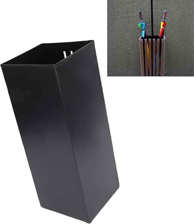 Umbrella Stand, Umbrella Holder for Entryway, Metal Square Umbrella Rack Organizer Freestanding, for Canes Walking Sticks (Black)