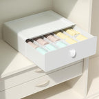 Underwear Organizer Drawer, 10 Cells Plastic Panties Drawer, Stackable Closet Organizer, Storage Box for Bras, Socks, Snacks, Grey