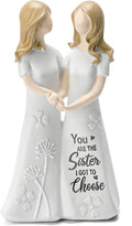 INLOMEM Friendship Gifts for Best Friends Women - Resin Sister Figurines Best Friend Sister Birthday Gift Ideas Unique Gifts for Sisters from Sister - Hand-Painted Figure (White)