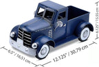 Farmhouse Blue Truck Tabletop Decor, Vintage Car Trucks Decorations for Indoor and Outdoor, Farm Pick-up Shelf Decors, Decorative Desktop Storage