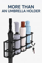 Wall Mounted Umbrella Holder for Entryway, Modern Metal Space-Saving Umbrella Stand Rack Indoor Organizer for Home Office Apartment(White,30CM)