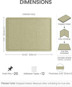 Fluxynara Bulletin Board, 23.6" x 17.5" Cork Board Alternative with 12 Safe Removable Adhesive Tabs, Foldable Felt Pin Board for Home Office, Classroom, Bedroom,Entryway for Walls—Olive Green
