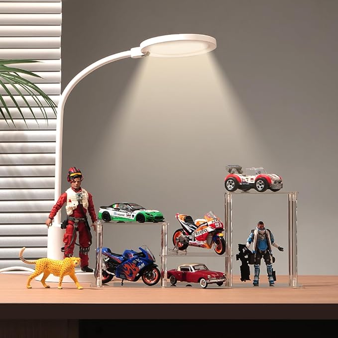 Clear Action Figures Display Risers Stand Shelf, Acrylic Perfumes Stands 3 Tier Display for Collectibles Pop Figurine,Cupcake Stand Perfume Organizer
