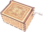 Jack Sparrow Music Box Hand Crank Musical Box Carved Wooden,Play Davy Jone's Theme,Brown