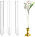 3 Pack 7.9" Glass Bud Vase Taper Candle Holder's Bud Vase for Flower Candlestick Sizes from 22mm to 27mm Adjustable Designed Specially for Taper Candle Holder for Tablescapes, Wedding Decor
