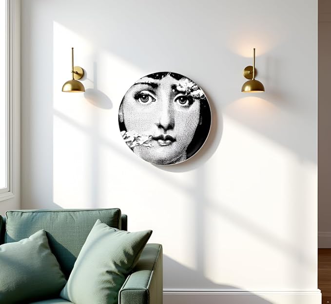 10" Italian-Style Decorative Plate – Modern Art Face Design, Handcrafted Ceramic Platter for Tabletop or Wall Display (Pretty Face)