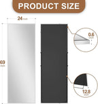 Delma Full Length Mirror,Large Floor Mirror with Aluminum Frame for Bedroom, Bathroom, Living Room,Wall Mount or Freestanding Design(with Stand,Rect 69x24-Silver)
