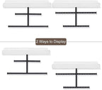 Keebofly Hanging Wall Mounted Jewelry Organizer with Rustic Wood Jewelry Holder Display for Necklaces Bracelet Earrings Ring Set of 2 White,[Patented]