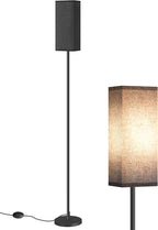 Floor Lamp, Pole Lamp with Foot Switch, Modern Standing Lamp Shade, Minimalist Freestanding Lamp (Bulb Not Included), for Living Room, Bedroom Office ETL Listed, Black B07LD05