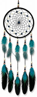 Dream Catchers Handmade Feather Native Home Wall Decoration Blue
