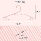 Plastic Blouse Hangers for Women, Short Neck Hangers for Closet, Z-Shape Shirt Hanger 16.5", Cute Clothes Hanger for Adults Suit, Hoody, Coat, Jacket, Dress, Percha Pink 20pcs