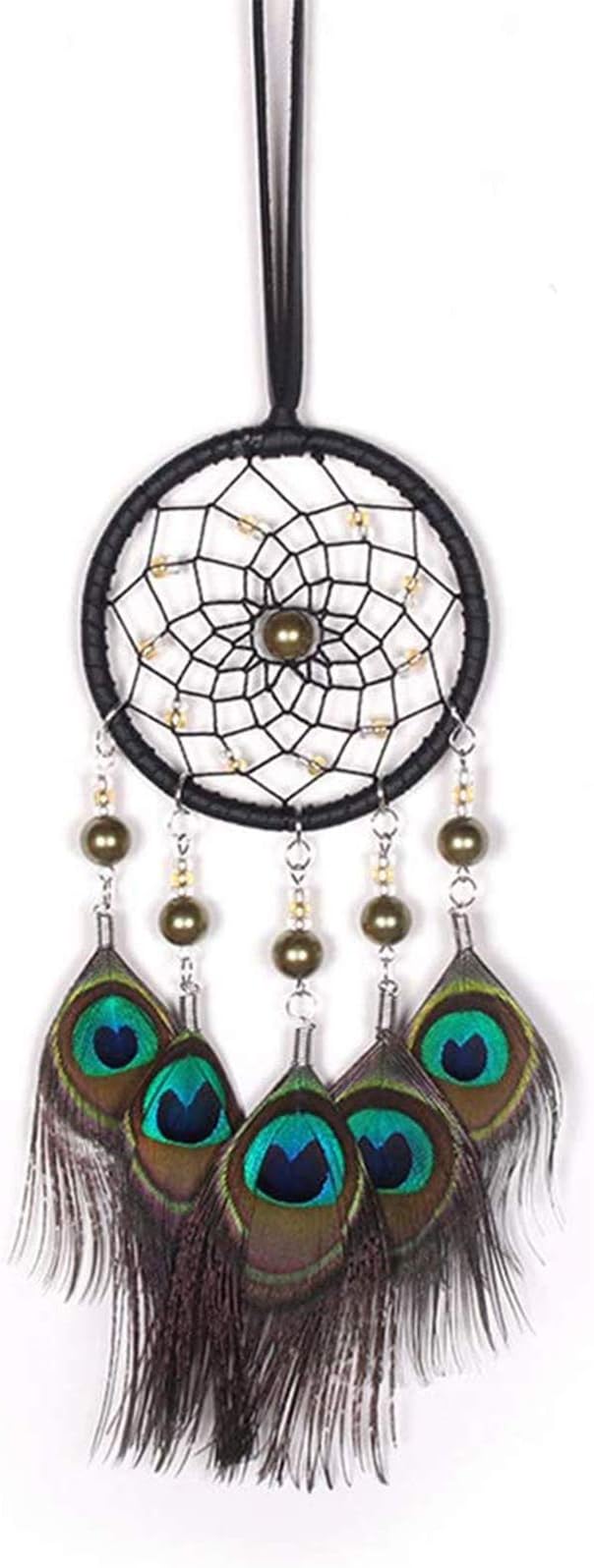 Dream Catchers for Cars Rear View Mirror, Small Feather Dream Catcher Wall Hanging Car Deco Car Charm Ornament (3.1Brown)