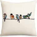 RABUSOA Birds Pillow Covers 16x16 Inch,Lumbar Decorative Throw Pillows,Spring Summer Hand-Painted Outdoor Pillowcases Cushion Covers for Couch
