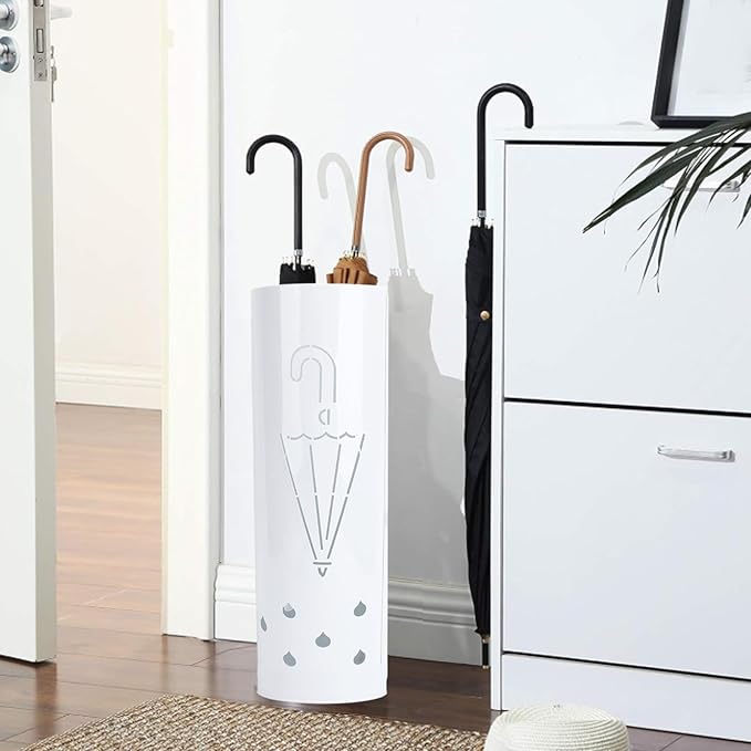 Umbrella Stand,Metal Round Umbrella Stand Rack,Canes Walking Sticks Holder for Entryway, Home, Office, Black (Type 2)