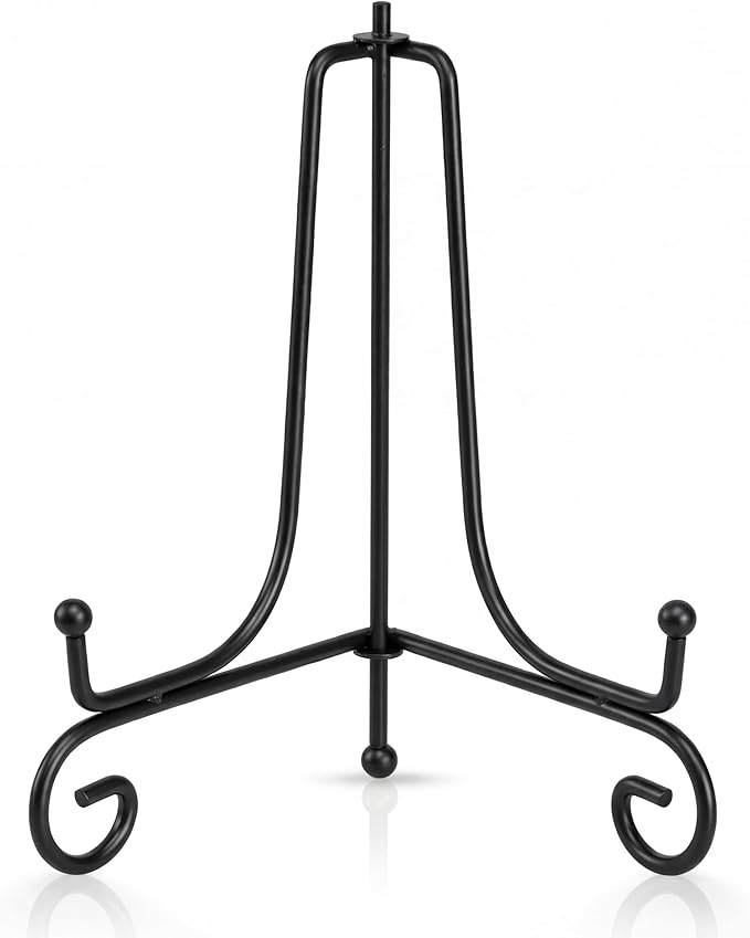 Artliving Plate Stands for Display, 7 Inch Black Iron Easel Plate Display Photo Holder Stand, Displays Picture Frames, Decorative Plates, Tablets and Art (2 pack)