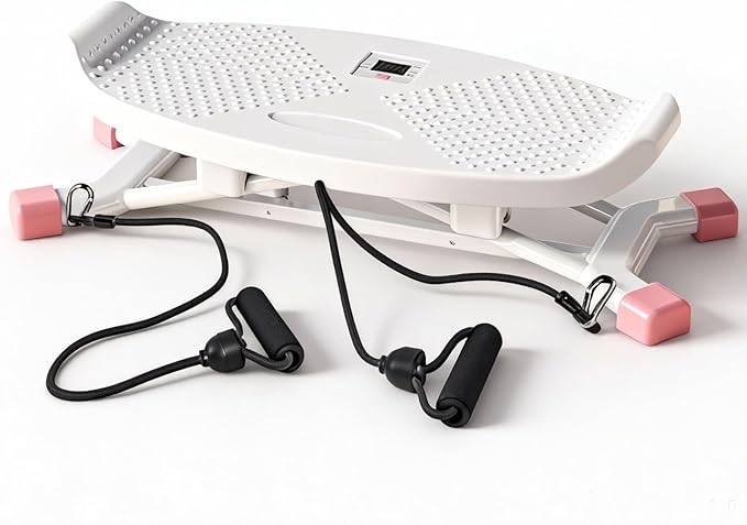 Stridon Balance Board for Adults - 3-in-1 Stepper with Resistance Bands & Portable Wobble Board Featuring LCD Monitor, 300 lbs Capacity Ski Balance Trainer for Full Body Workout at Home Gym