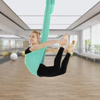 16.4FT 5 m Aerial Yoga Swing Sling Strong Yoga Hammock Kit, Aerial Silks Equipment Set, 440.92 Max Load Capacity, Green