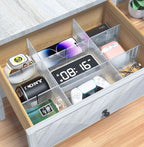 8pcs DIY Plastic Drawer Organizer Adjustable Drawer Dividers for Home Tidy Closet, Socks, Underwear, office school supplies, kitchen utensil tools (Clear Green)
