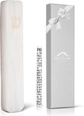 Crystal Marble Mezuzah Case For Door Non-Kosher Scroll Included, Weatherproof Mezzuza, Judaica Gift for Home Blessing and Protection (Pink Engarved + 5 Inches)