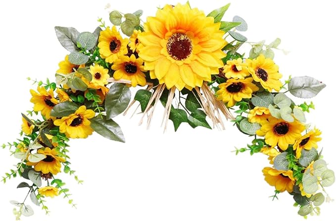 Generic Artificial Swag 23 Inch Wreath Garland for Outdoor Decoration?Garlands Front Door Wreath Home Decoration, Hanging Party Indoor Window Outdoor Lintel