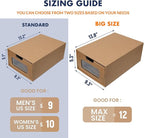 Shoe Box 12 Pack,13.2 x 8.3 x 5.1in Waterproof Storage Boxes, Socks, Stationery, Toys, Underwear,Heavy Duty,Stack-able Cardboard Boxes,with Marking Labels,Transparent Window