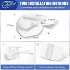 24 Pack Adhesive Hat Hooks for Wall, Strong Hat Rack for Baseball Caps, Hat Organizer Display for Home Decor, Hat Hold Hanger for Wall, Door, Closet, No Drilling - USA Patented (White)