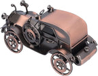 Vintage Car Model Metal Bronze Classic Exquisite Home Decorative Handicraft Ornament, Antique Car Decor for Living Room Office Shelf, Retro Toy Collectible Gift for Car
