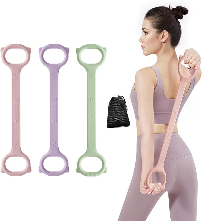 Figure 8 Workout Resistance Band - 3 Elasticities Optional 20 30 40lb, Thicker Durable Arm Back Shoulder Exercise Elastic Rope Yoga Straps Pilates Flexbands, Physical Therapy Stretch Bands