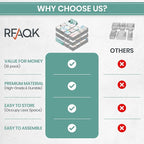 RFAQK 18 Pack Drawer Organizer Clothes-3 Sizes Dresser Organizer for Underwear Closet, Baby Clothes Organizer for Wardrobe-Foldable Fabric Drawer Dividers for Bedroom,Lingerie,Undies,Bra-Grey
