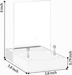 SVENJBB Acrylic Easel Display Stand with Adjustable Silver-Toned Pegs for Art, Photos, and Plates, Modern Clear Acrylic Stand for Cookbook, Invitations, Cards, 1Pack