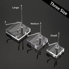 Hipiwe Clear Acrylic Display Stand Holder with Adjustable Metal Arms Display Easel Stands for Gemstones Fossils Minerals Agate Slabs Plates Crystals Saucers Collectibles, 2.4x2.4x4.1 inch