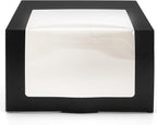 Peohud 25 Pack Black Gift Boxes with Window for Hat, Paper Hat Display Case, Fold Storage Containter Packing Boxes for Baseball Caps, Snapbacks, Trucker Cap, 7.8" x 7.8" x 4.8"