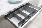 Onerbuy 8pcs Adjustable Grid Drawer Dividers DIY Plastic Closet Separator Tidy Organizer Container for Underwear Socks Belt Office Supplies(Grey)