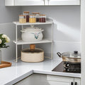 Stackable Metal Kitchen Cabinet Organizer,Kitchen Corner Shelf with Non-Slip Mat,Bathroom Organizer,Storage Shelf for Cabinet/Bathroom/Countertops/Utensils